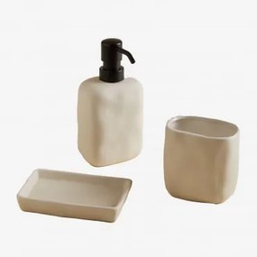 Conjunto De Casa De Banho Em Grés Ganela Beige Creme - Sklum