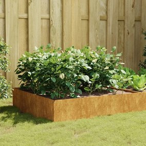 Canteiro Elevado de Jardim - Aço Corten - 100x100x41 cm