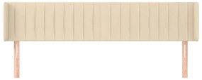 Cabeceira de cama c/ abas tecido 163x16x78/88 cm creme