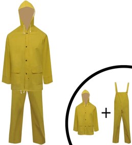 vidaXL Fato de chuva resistente e impermeável + capuz, 2 pcs, XXL
