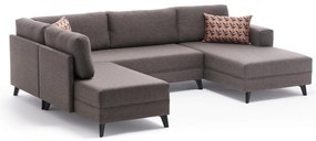Sofá-Cama de Canto Efsun – Castanho – 300 x 78 cm