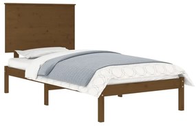 Estrutura de cama 100x200 cm pinho maciço castanho mel