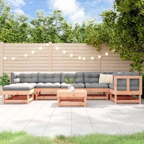 vidaXL 8 pcs conjunto lounge de jardim madeira de douglas maciça