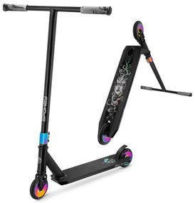 Trotinete de Freestyle – Spokey Medusa – Preto com Acabamento Rainbow