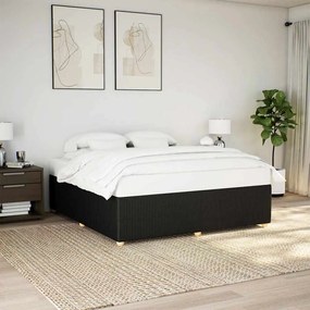 vidaXL Estrutura de cama sem colchão 180x200 cm tecido preto