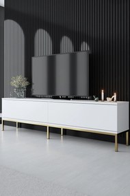 Móvel de TV Lord – Branco e Dourado – 180 cm x 47 cm x 30 cm