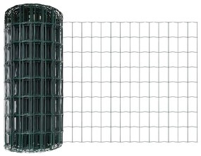 Cerca Euro com 11 Postes U Verde 0,6x25 m Aço