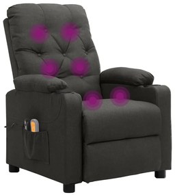 Poltrona de massagens elétrica tecido cinza-escuro
