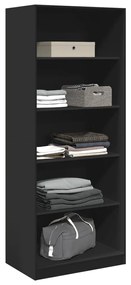 Roupeiro 80x50x200 cm derivados de madeira preto