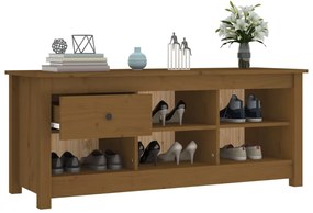 Sapateira 110x38x45,5 cm madeira de pinho maciça castanho mel