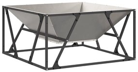 Fogo Pit Quadrado 80x80x40 cm Aço Envelhecido