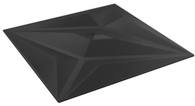 Painéis de parede 12 pcs 50x50 cm 3m² XPS estrela preto