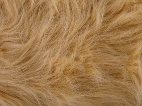 Tamborete em pele sintética cor de areia WOOLLY Beliani