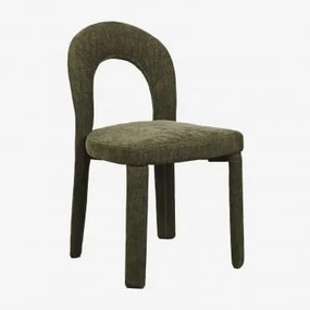 Pack De 4 Cadeiras De Jantar Estofadas E Em Ferro Gianis Chenille Verde Sálvia - Sklum