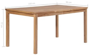 Mesa de jardim 150x90x77 cm madeira teca maciça