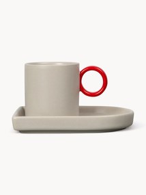 Porcelain Espresso Cups Niki with Saucers, Set of 2