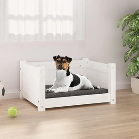 Cama para cães 55,5x45,5x28 cm madeira de pinho maciça branco