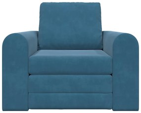 Sofá Cama 2 em 1 Azul 98x71x83 cm Veludo
