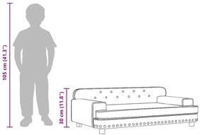 Sofá infantil 90x53x30 cm veludo azul