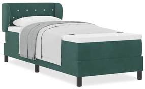 Cama Box Spring vidaXL com Colchão Verde Escuro 80x200 cm em Veludo