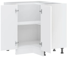 Armário baixo canto cozinha Kalmar madeira artificial branca