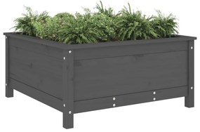Vaso/floreira de jardim 82,5x82,5x39 cm pinho maciço cinzento