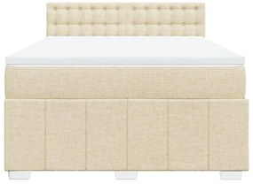 Cama com molas/colchão 140x200 cm tecido cor creme