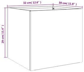 Vasos/floreiras 2 pcs 32x30x29 cm aço verde azeitona