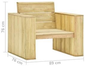 3 pcs conjunto móveis jardim madeira de pinho impregnada