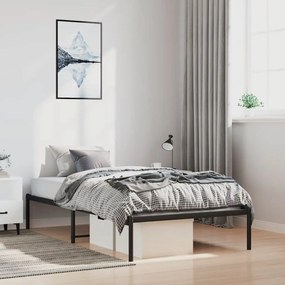 vidaXL Estrutura de cama 100x200 cm metal preto