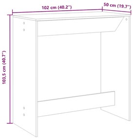Mesa de bar 102x50x103,5 cm derivados madeira carvalho castanho
