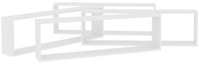 Prateleiras parede forma cubo 4pcs deriv. madeira 100x15x30 cm
