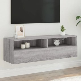 Móvel parede TV 100x30x30 cm derivados de madeira cinza sonoma