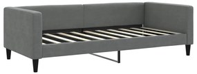Sofá-cama c/ gavetão e colchões 90x190cm tecido cinzento-escuro