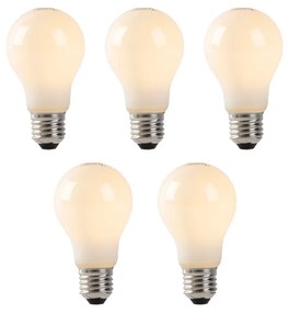 Conjunto de 5 lâmpadas LED E27 vidro opala 1W 80 lm 2200K