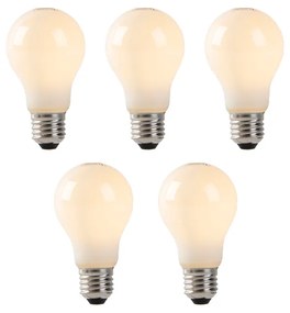 Conjunto de 5 lâmpadas LED E27 vidro opalino 1W 80lm 2200K