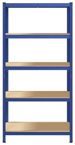 5-Layer Storage Shelf Blue Steel&amp;Madeira de engenharia
