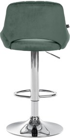 Banco alto Milet em veludo com estrutura cromada 85-106 x 47 x 48 cm Verde