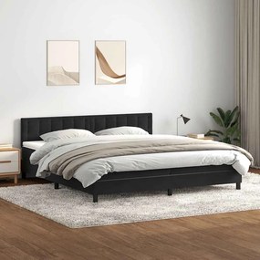 vidaXL Cama com molas/colchão 180x220 cm veludo preto