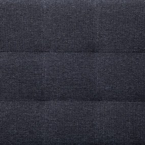 Sofá-cama com formato em L poliéster cinzento-escuro