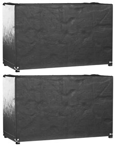 Capas p/ mobília de jardim 2 pcs 8 ilhós 125x55x75cm retangular