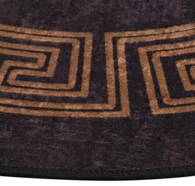 Tapete lavável antiderrapante φ120 cm preto e dourado