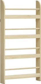 HOMCOM Estante de Parede com 4 Prateleiras para Livros Biblioteca Infantil para Casa Escritório Suporta até 30 kg 59x12x113 cm Madeira | Aosom Portugal