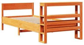 Cama sem colchão 90x190 cm madeira de pinho maciça castanho-mel