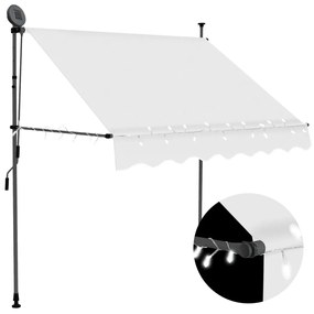 Toldo retrátil manual com LED 100 cm creme