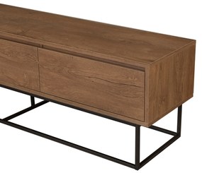 Conjunto de Mobiliário de Sala Laxus – Nogueira/Preto – 90x39x40 cm