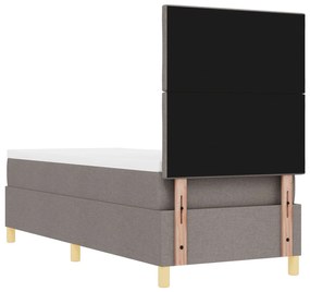 Cama Box Spring com Colchão Taupe 80x200 cm Tecido
