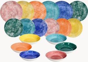 Conjunto de loiça em porcelana Madison Fiesta, 6 pessoas, conjunto de 18