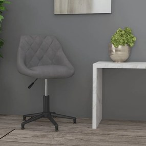 vidaXL Cadeira de escritório giratória veludo cinzento-claro