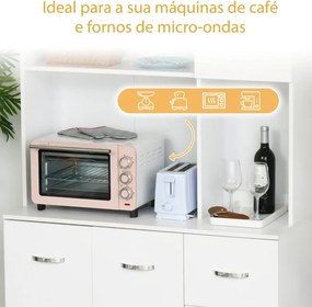 Armário de Arrumação Alto com 4 Portas Prateleiras Ajustáveis para Sala de Estar 100x39,5x183,5 cm Branco